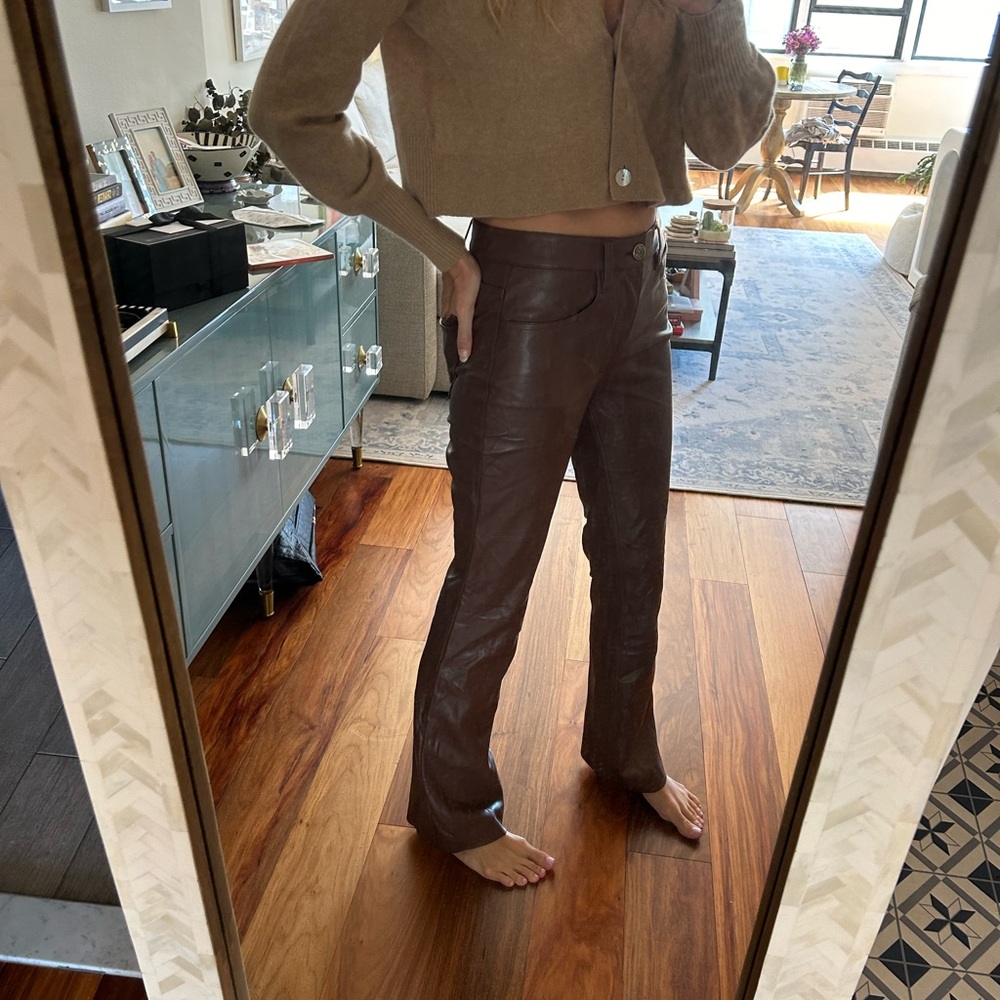 Alc brown leather pants